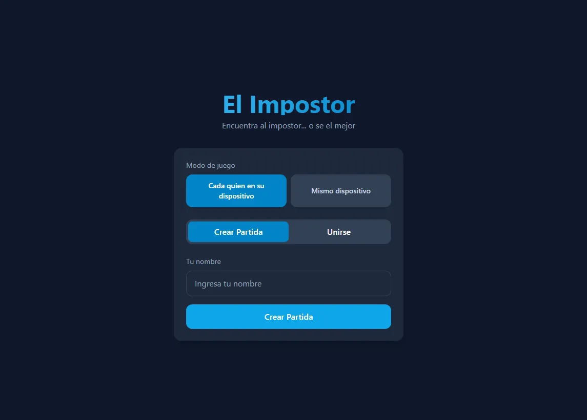 Primera versión de Club Impostor